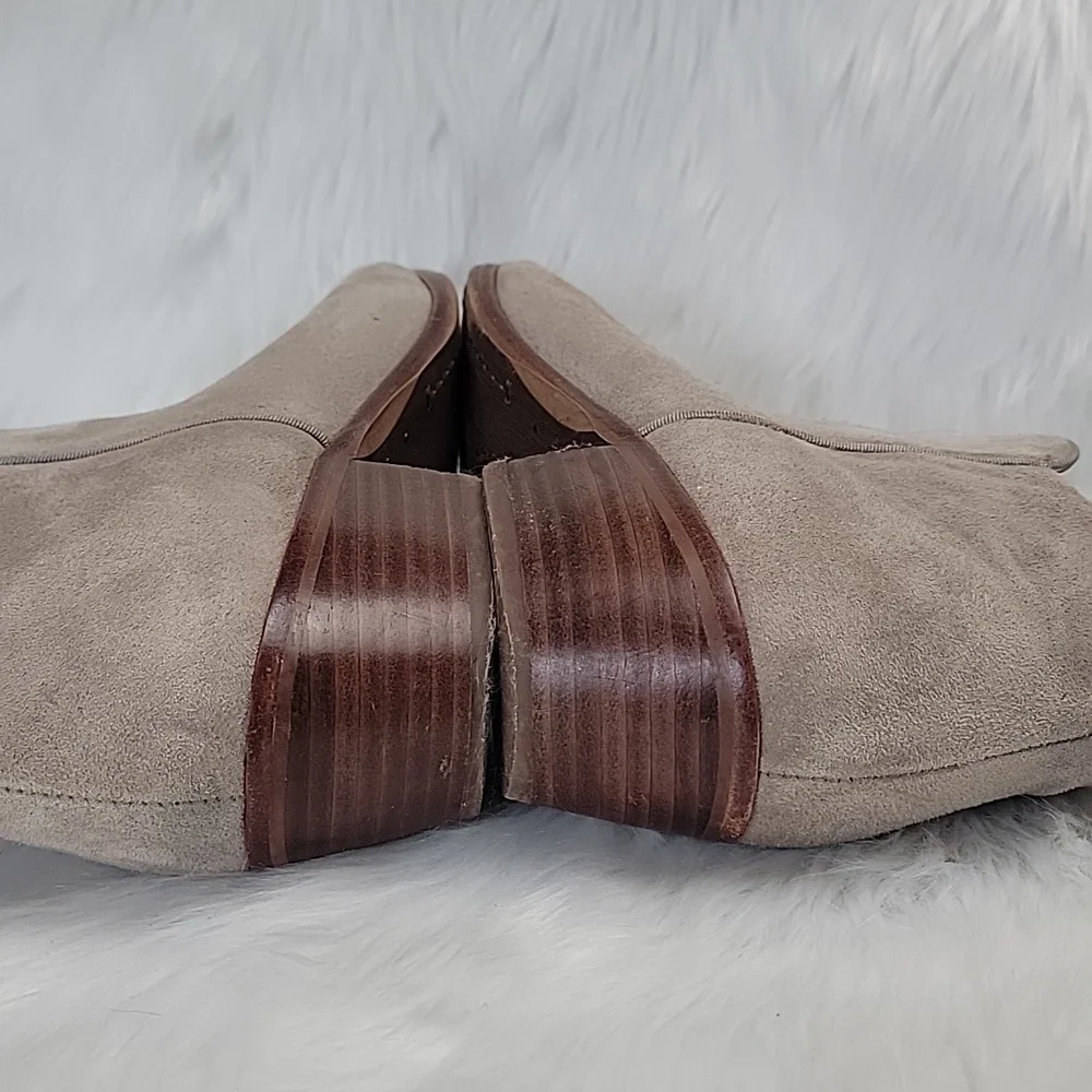 SAM EDELMAN Petty Taupe Suede Western Boho Preppy Zip Up Ankle Bootie Boots 10.5